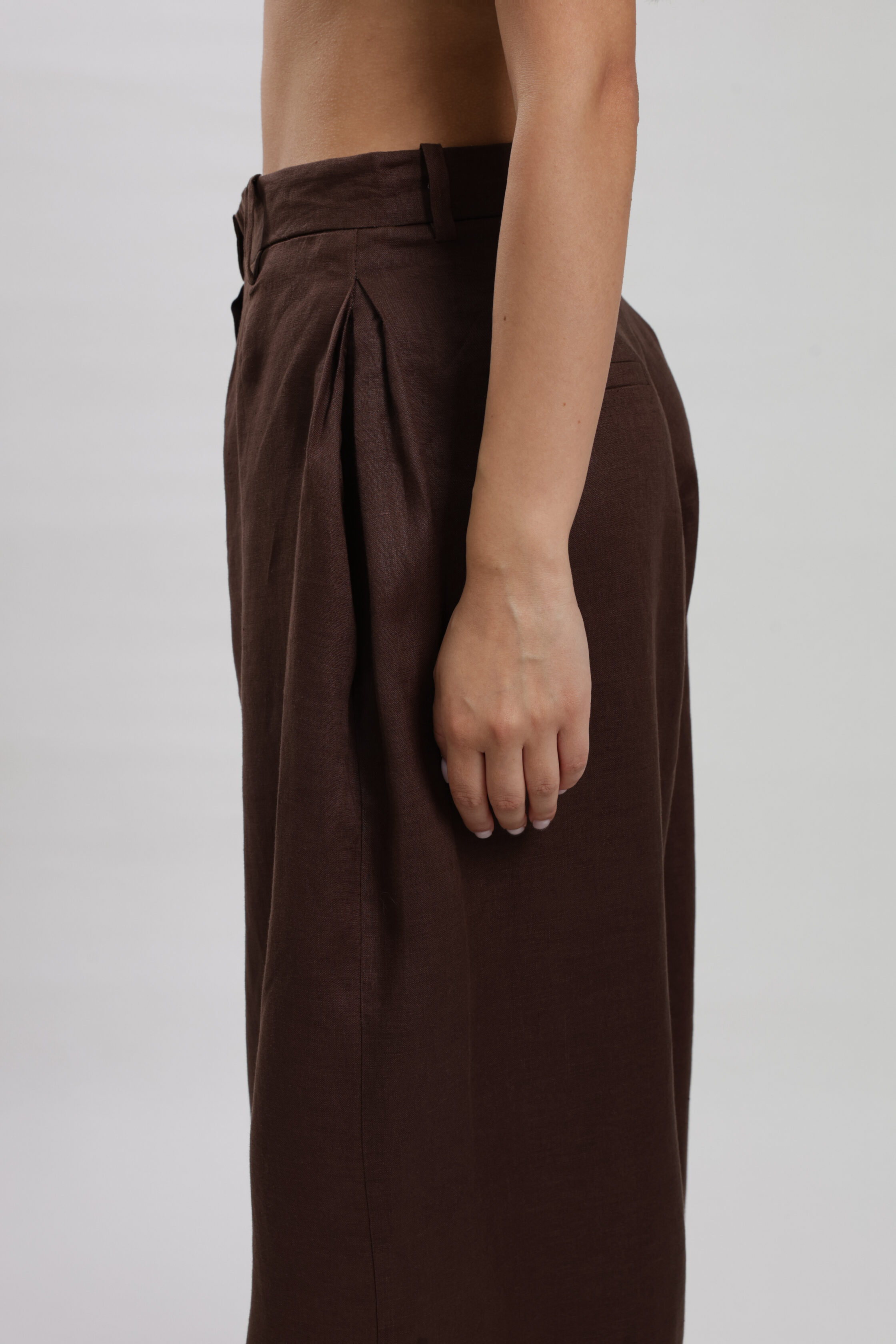 Besa Pants Brown Linen