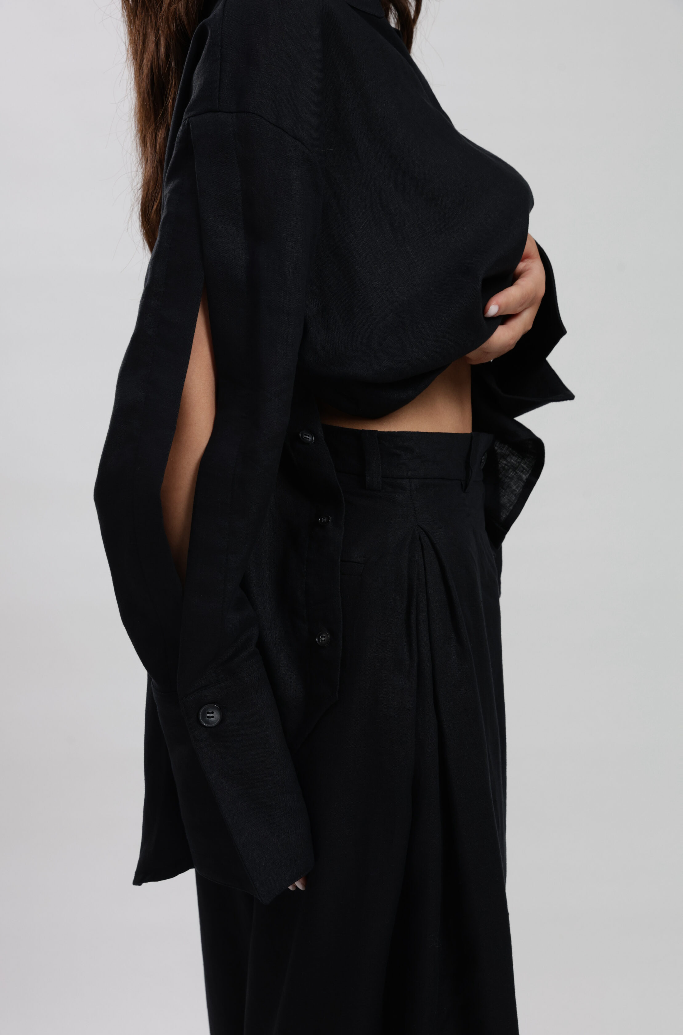 Besa Black Linen Pants