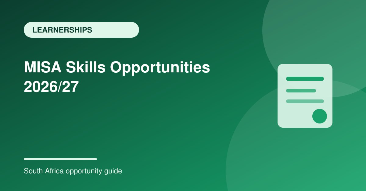 MISA Apprenticeship and Experiential Learnerships 2026/27: Applications Open