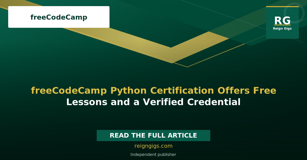 freeCodeCamp Python Certification Offers Free Lessons and a Verified Credential