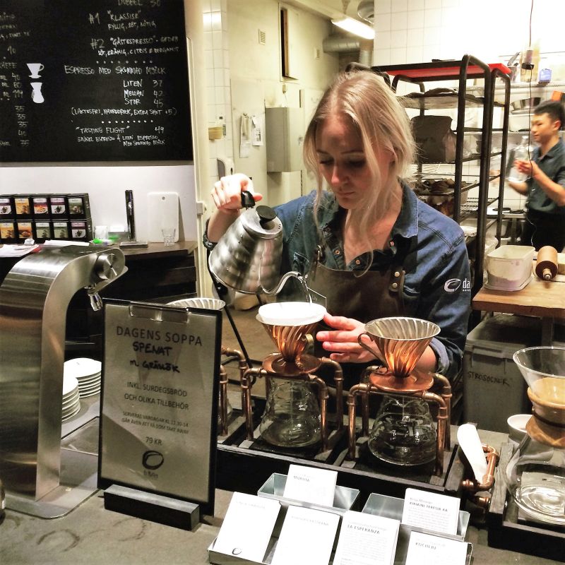 Handgebrühter Kaffee aus eigener, extra milder Röstungbei Da Matteo