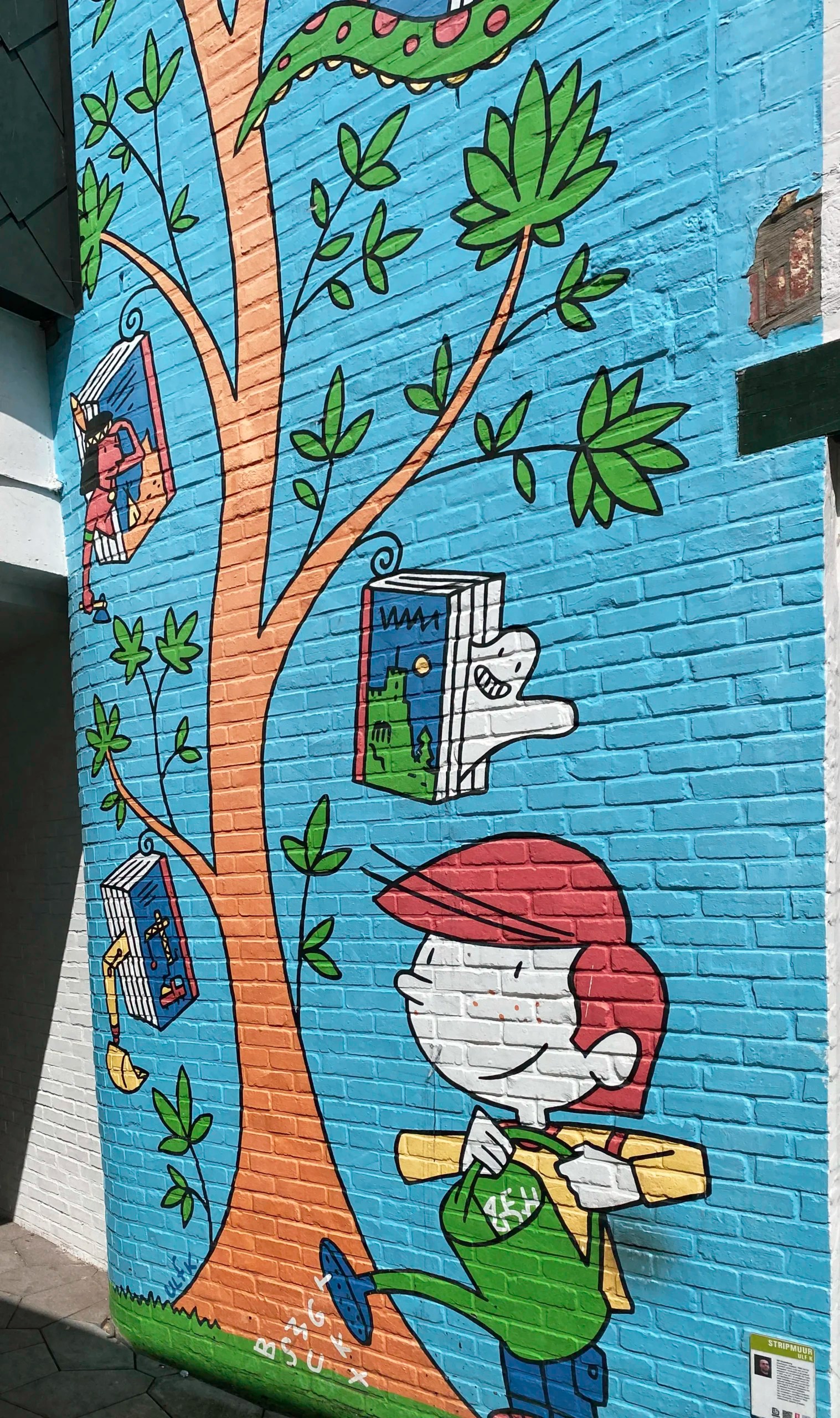 Muurtekening Bloemekesgang Turnhout