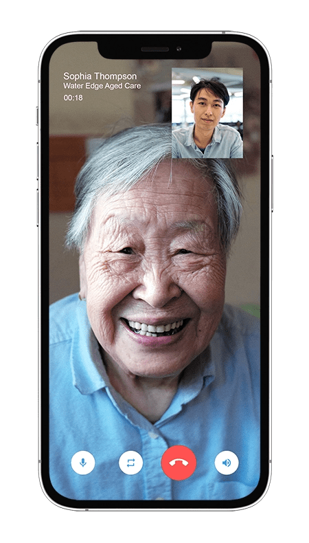 Video call with family member