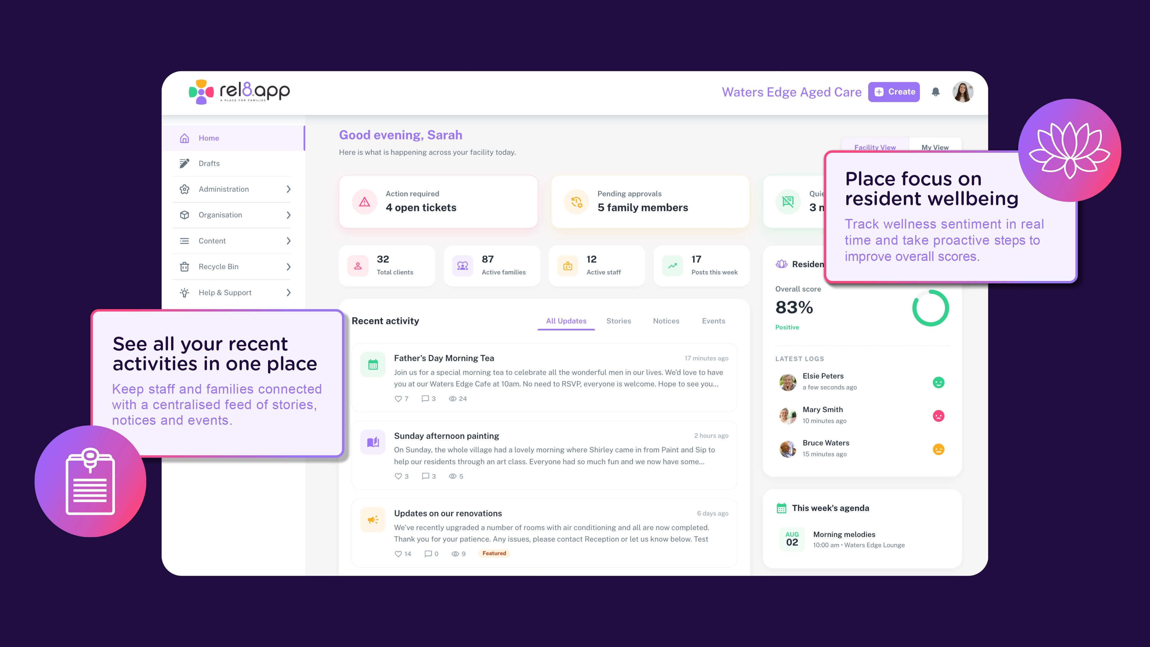 Rel8.app Provider Dashboard Preview