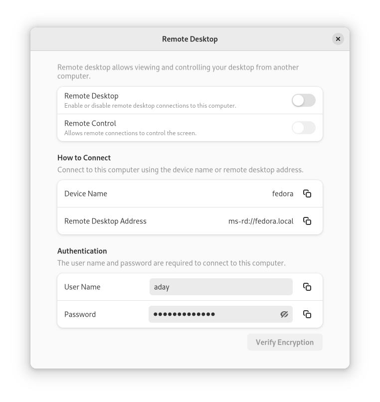 Configuración de RDP