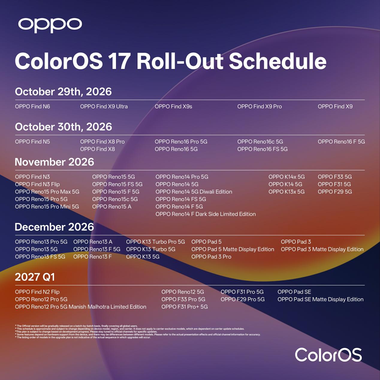 OPPO Find X10 Series smartphone displaying ColorOS 17