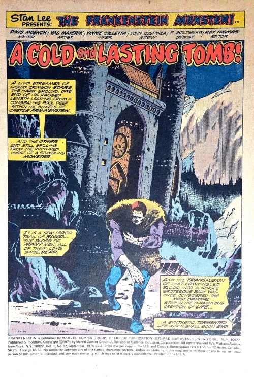 comic book reviews The Monster Of Frankenstein V01 N12 02