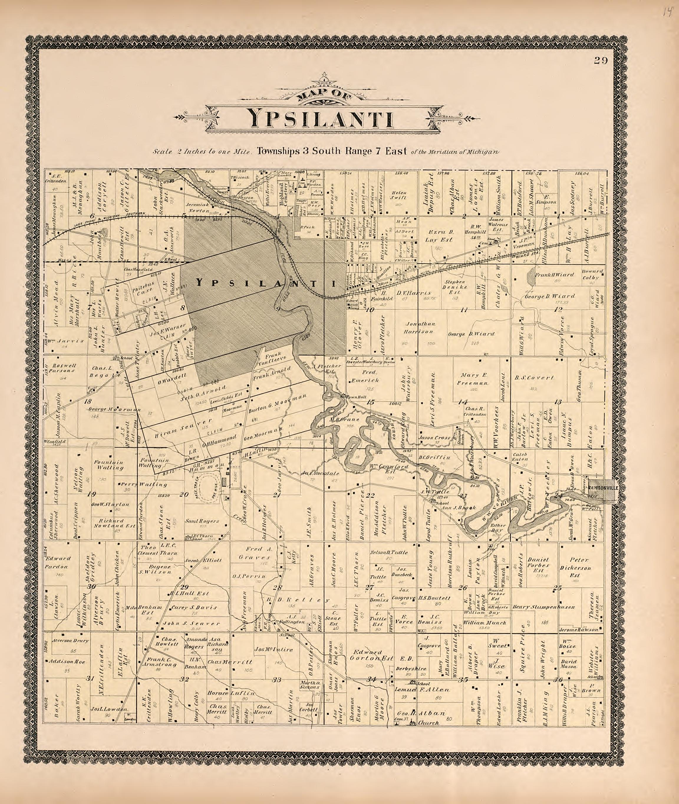 Old Map Of Washtenaw County Michigan 1895 Map Of Ypsilanti Relic 1012012 16 