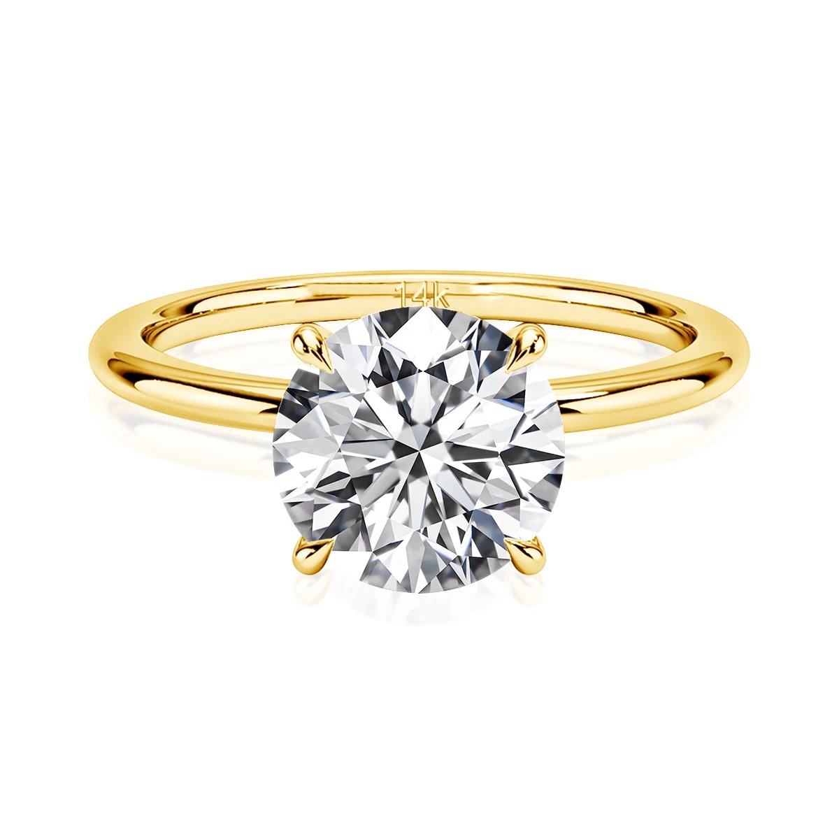 Anillo de Diamantes moissanita y oro auténtico de 14K para mujer con diamantes