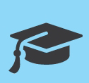 a graduation cap and tassel on a blue background