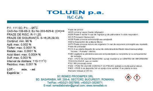 Iodura de potasiu se utilizeaza in tratamentul profilactic al efectelor iodului radioactiv asupra glandei tiroide. Toluen - Remed Lab