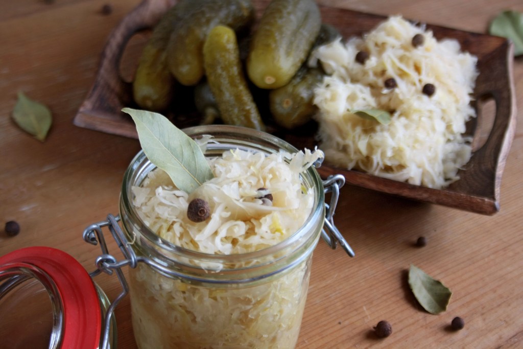 Sauerkraut and pickles are probiotic food.