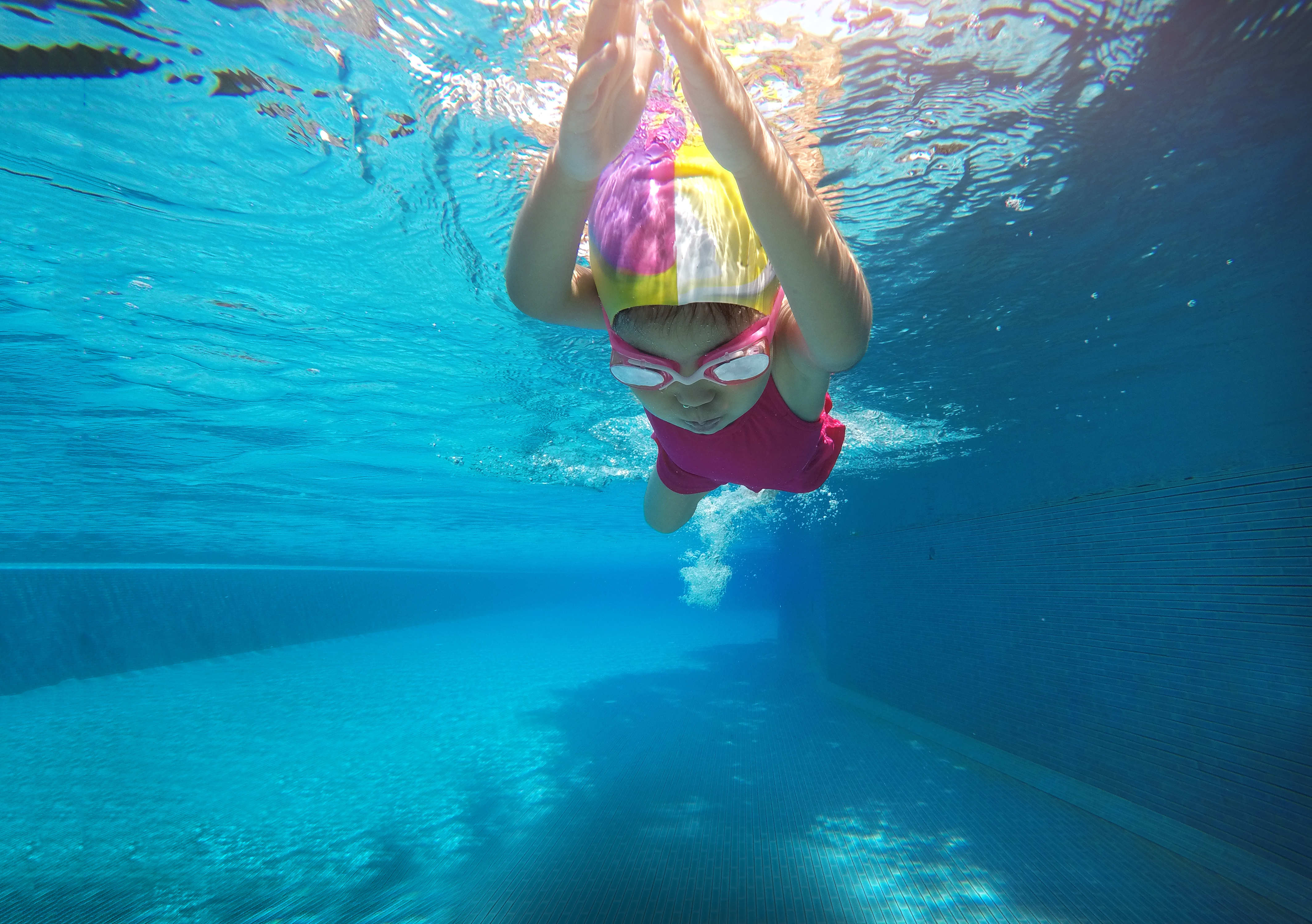 Survival skill for kids is swimming. Need to learn to survive for summer fun