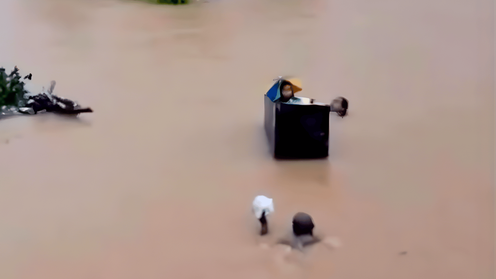 VIRAL: Rescatan niños usando una nevera durante inundaciones(video)