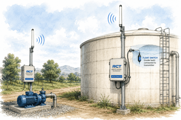 RCT wireless pump and water tank control system