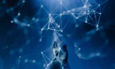 robot pointing on a wall