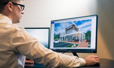 architect working on computer