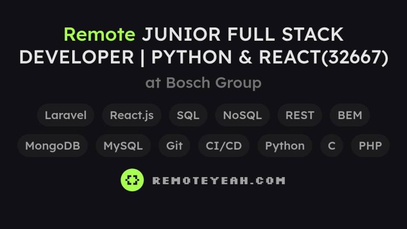 Remote Junior Full Stack Developer Remoteyeah - Premium City Design Gallery - Full HD