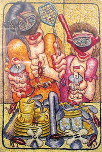 “Roach Hunt/ Mother and Child Murderers” by Mick Sheldon.