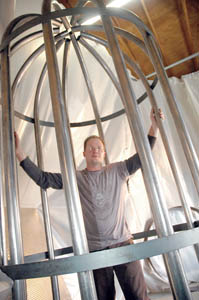 Who says sitting is boring? Jeff Erickson’s bird cage “benches” will soon be installed on Third Street.