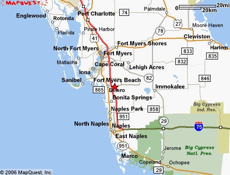 Street Map Of Estero Florida Boundaries Major Cities And Geography Mapquest 