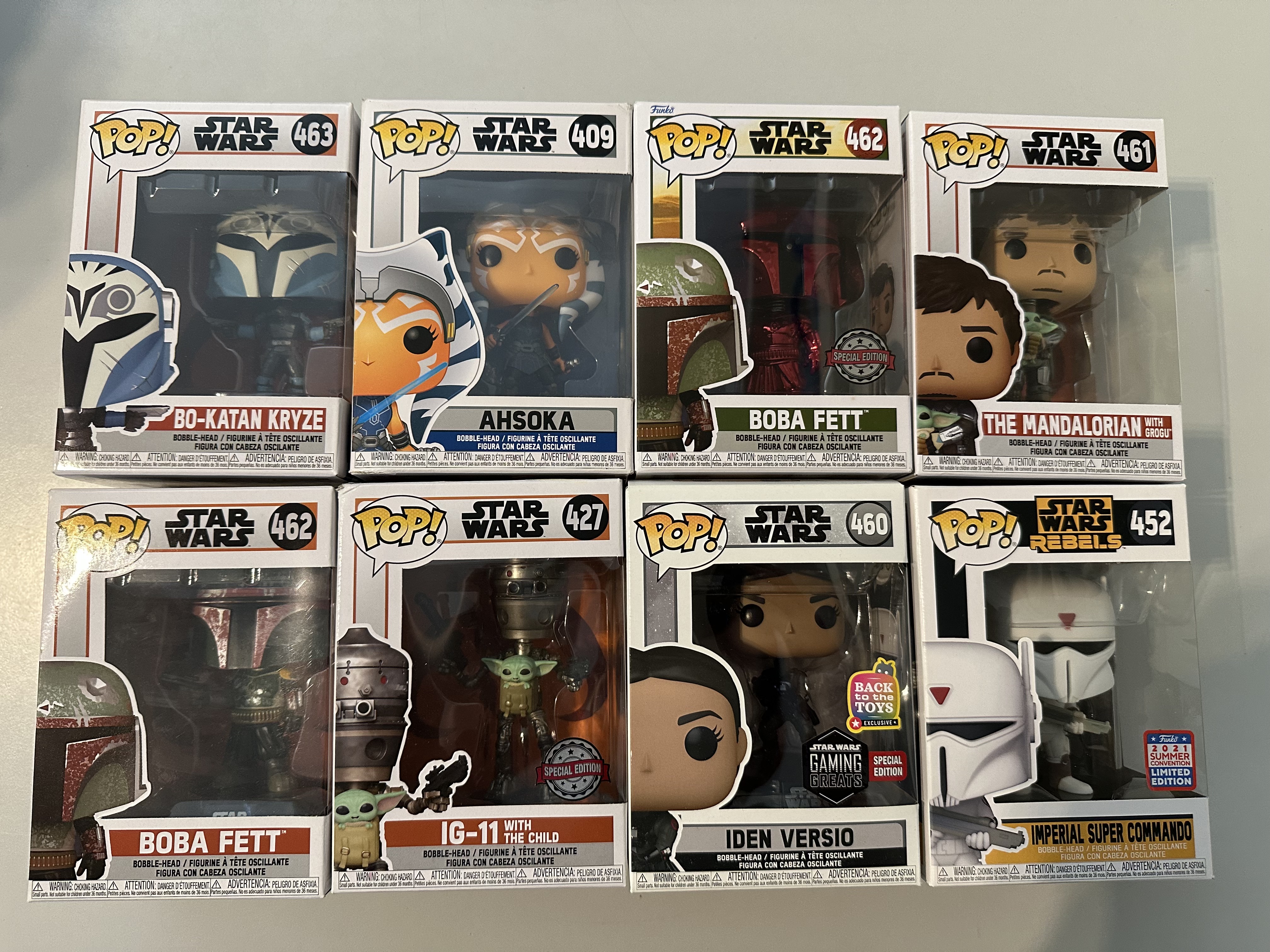 star wars funko pop collection boba fett ahsoka mandalorian grogu