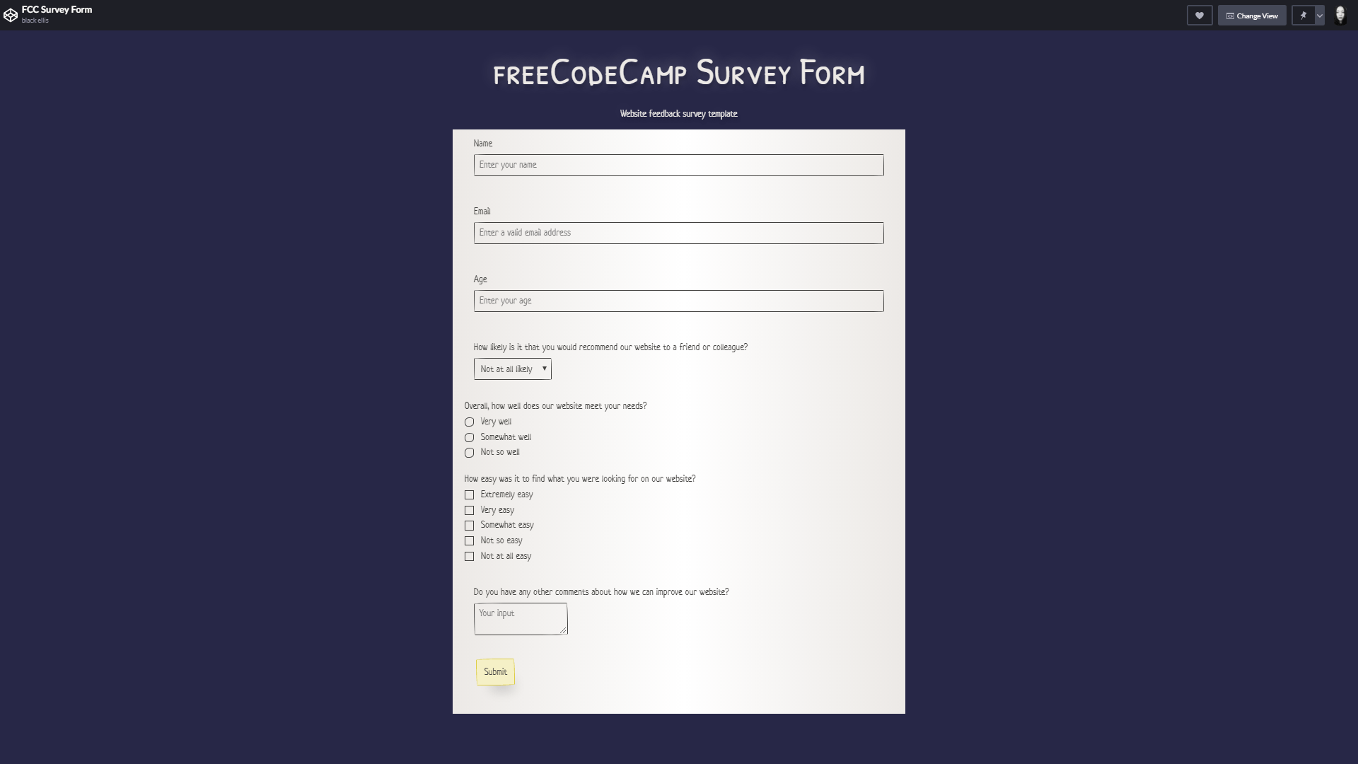 Survey Form Github Topics Github