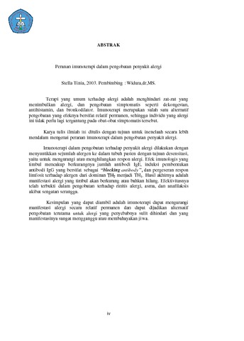 Peranan Imunoterapi Dalam Pengobatan Penyakit Alergi - MCUrepository