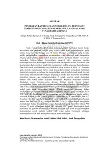 PENERAPAN LATIHAN OLAH VOKAL DALAM BERNYANYI TERHADAP PENINGKATAN  KETERAMPILAN SOSIAL ANAK TUNAGRAHITA RINGAN - UPI Repository