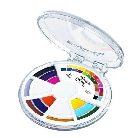 CAJA SPIN PALETTE 24 SEMI DRY WATERCOLOR BASIC COLORS