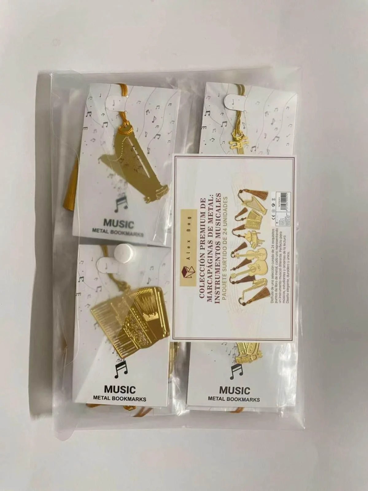 PACK 24 MARCAPAGINAS SURTIDOS DE METAL COL.MUSICAL