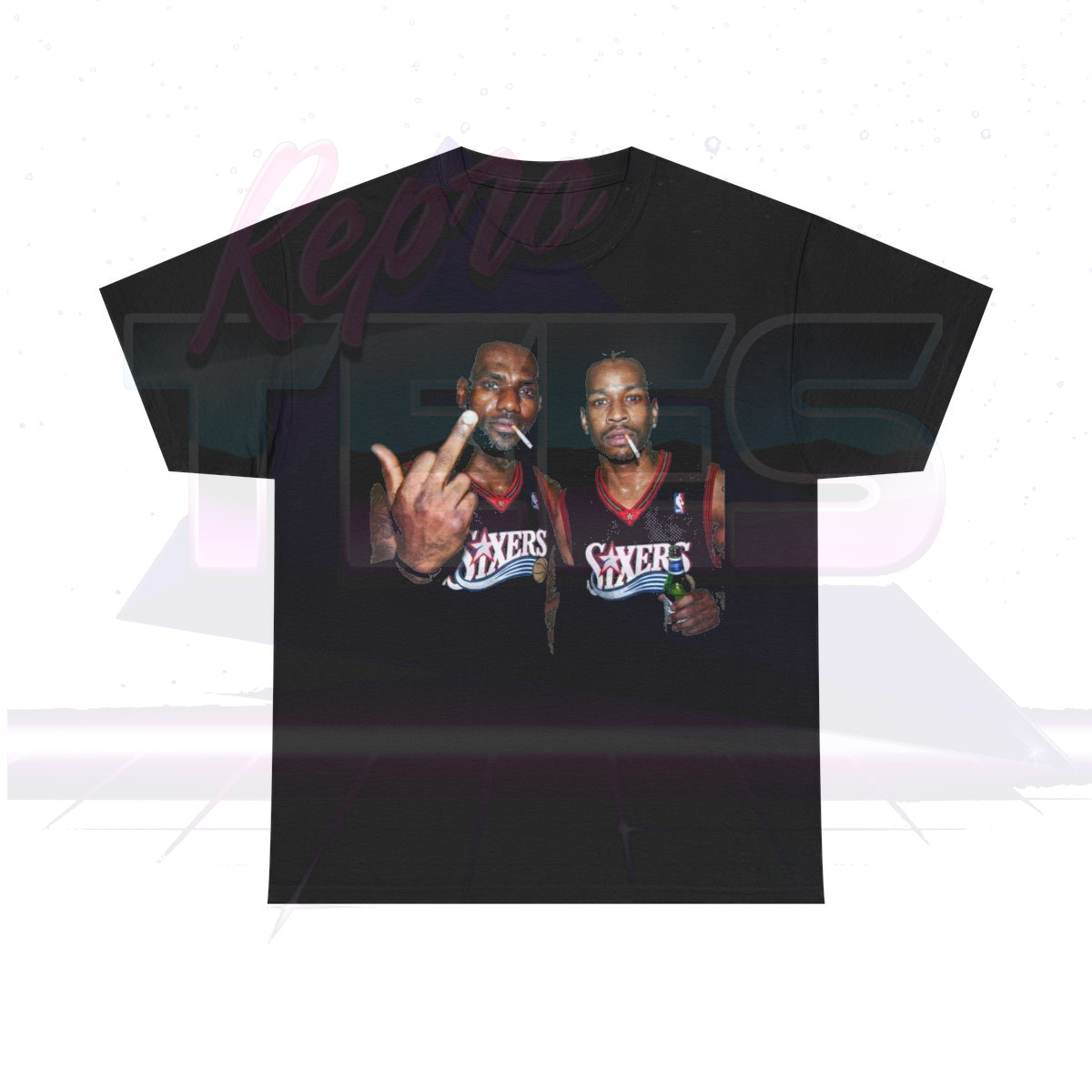 Labron James Allan Iverson 76ers Middle Finger Shirt