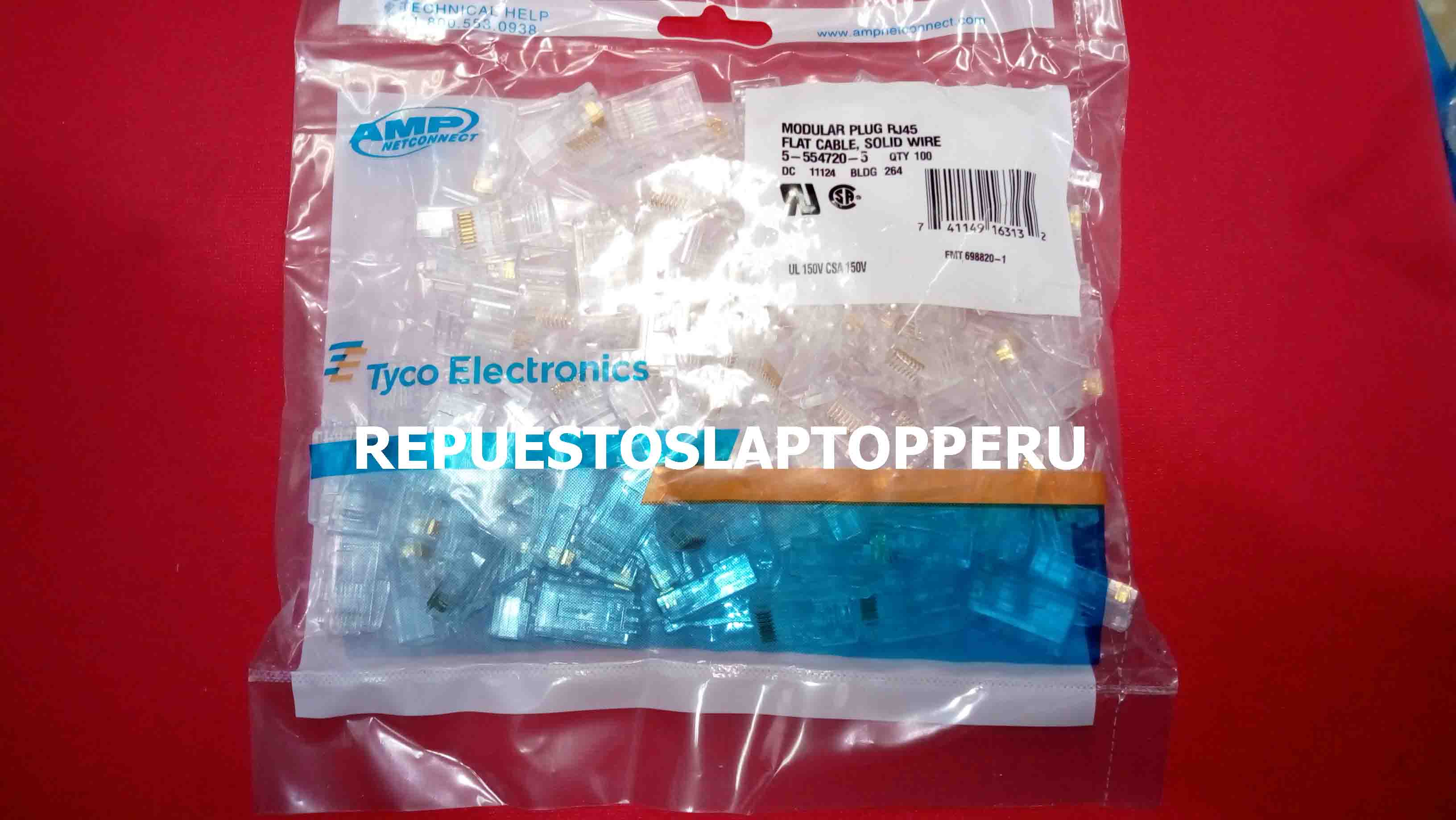Conectores Rj45 Cat5 Marca Amp X 100 Unidades