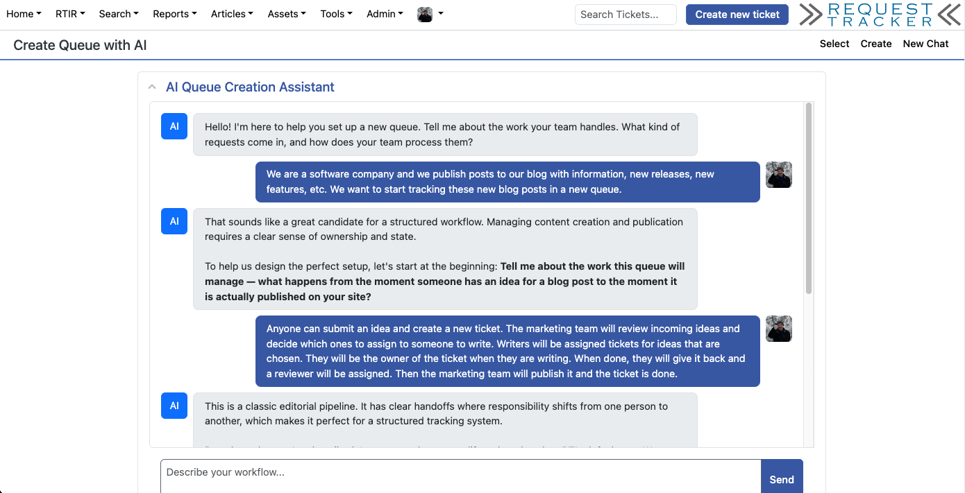 No RT Expertise Required: Meet the Queue Creation Assistant