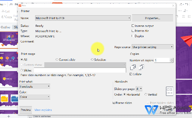 How To Convert Ppt To Pdf With Multiple Slides Per Page In WPS Office | WPS Office Academy