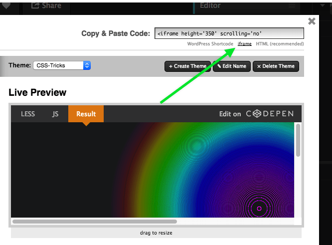 Embedded Pens Now Available As Iframes Codepen Blog