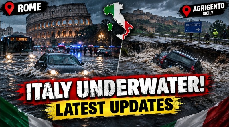 Italy Flood Fury: Rome & Agrigento UNDERWATER After Torrential Rain | World News
