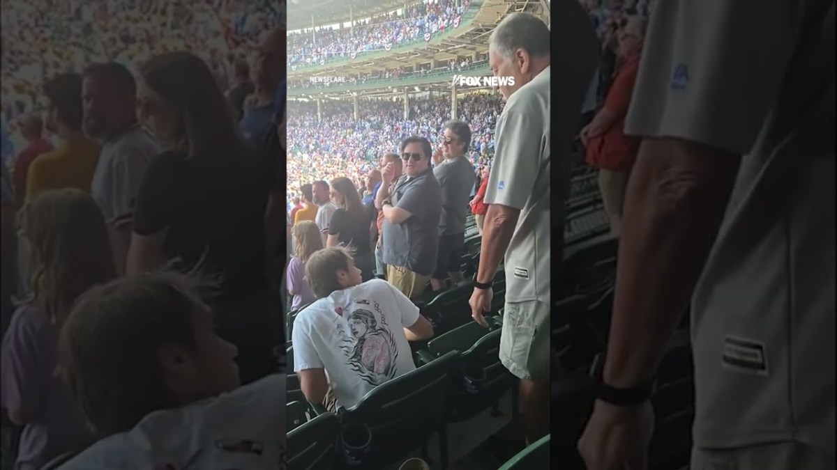 WATCH: Cubs fan SLAPS spectator during national anthem WATCH: Cubs fan SLAPS spectator during national anthem