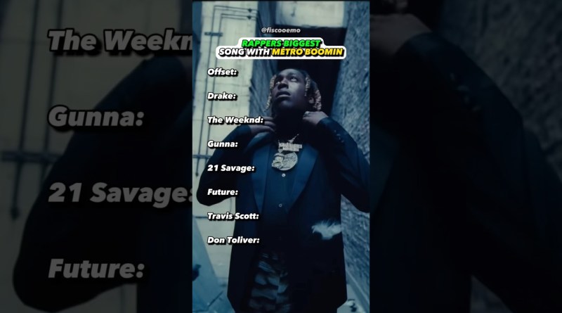 Rappers BIGGEST Song with Metro Boomin?