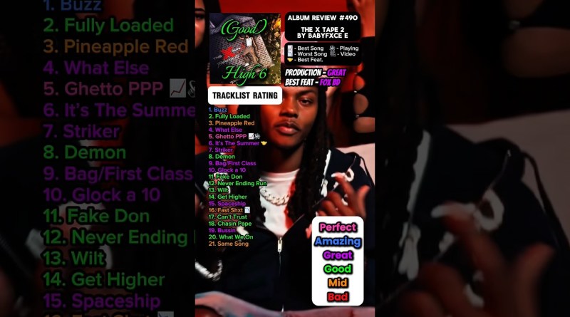 Album Review #490 The X Tape 2 By Babyfxce E