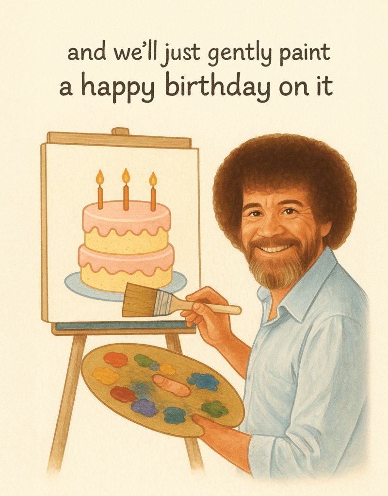 Bob Ross Birthday - Premium Mountain Background Gallery - HD