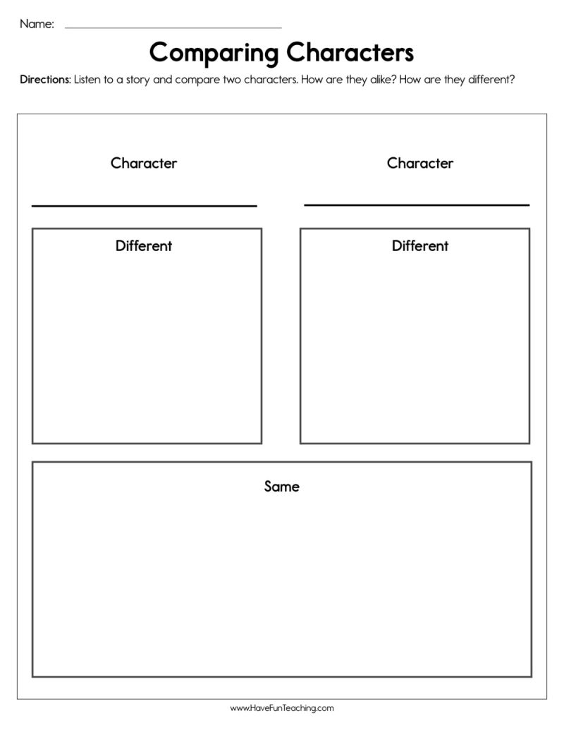 Compare Your Favorite Characters Worksheet - City Texture Collection - HD Quality