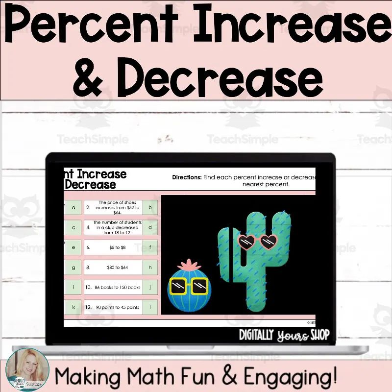 Percent Increase And Decrease Error Analysis Digital And Printable Activity - Amazing Vintage Image - Retina