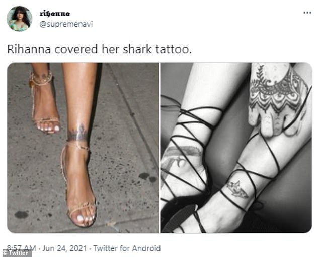 Rihanna Replaces Her Matching Drake Shark Tattoo With New Ink... As A$Ap Rocky Romance Gets Serious On Sexy Date Night Out In Nyc - Opera News 720_x_1280_jpg