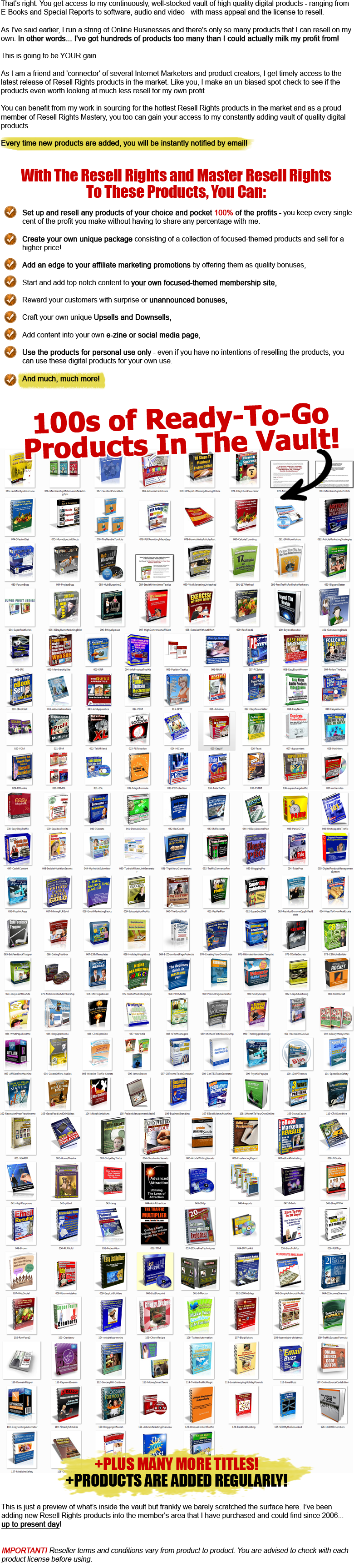 Resell rights mastery