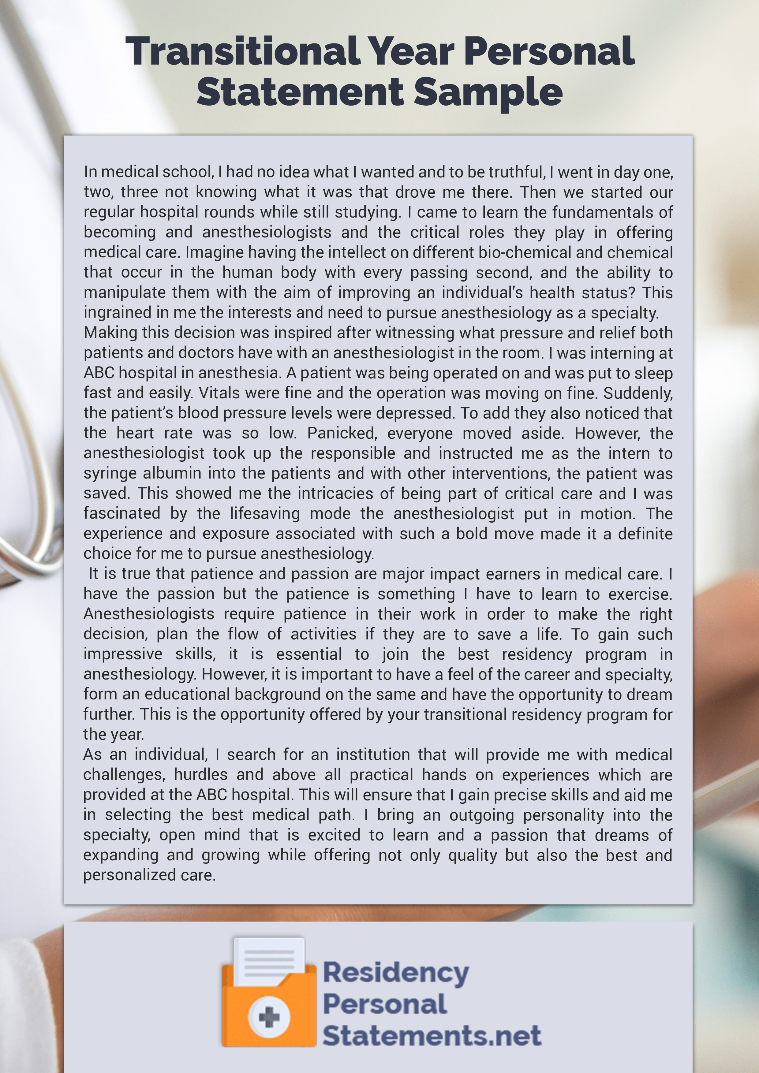 Transitional Year Personal Statement To Get You Noticed