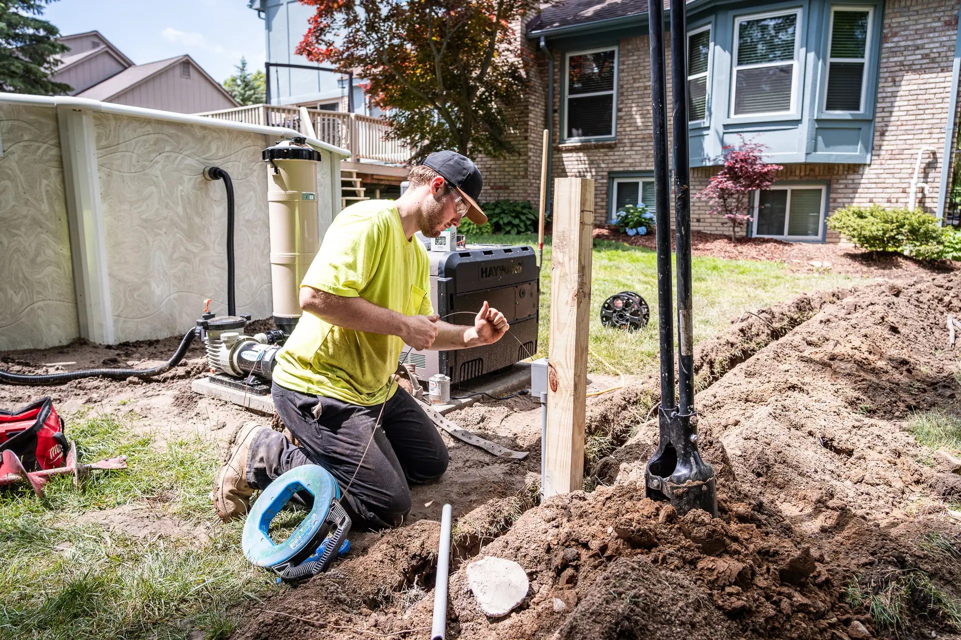 Licensed Electrician installing new pool electrical