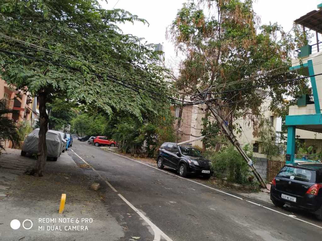 HSR Layout is powerless after yesterday's rains due to tree and pole collapses 5 HSR Layout is powerless after yesterday's rains due to tree and pole collapses 4