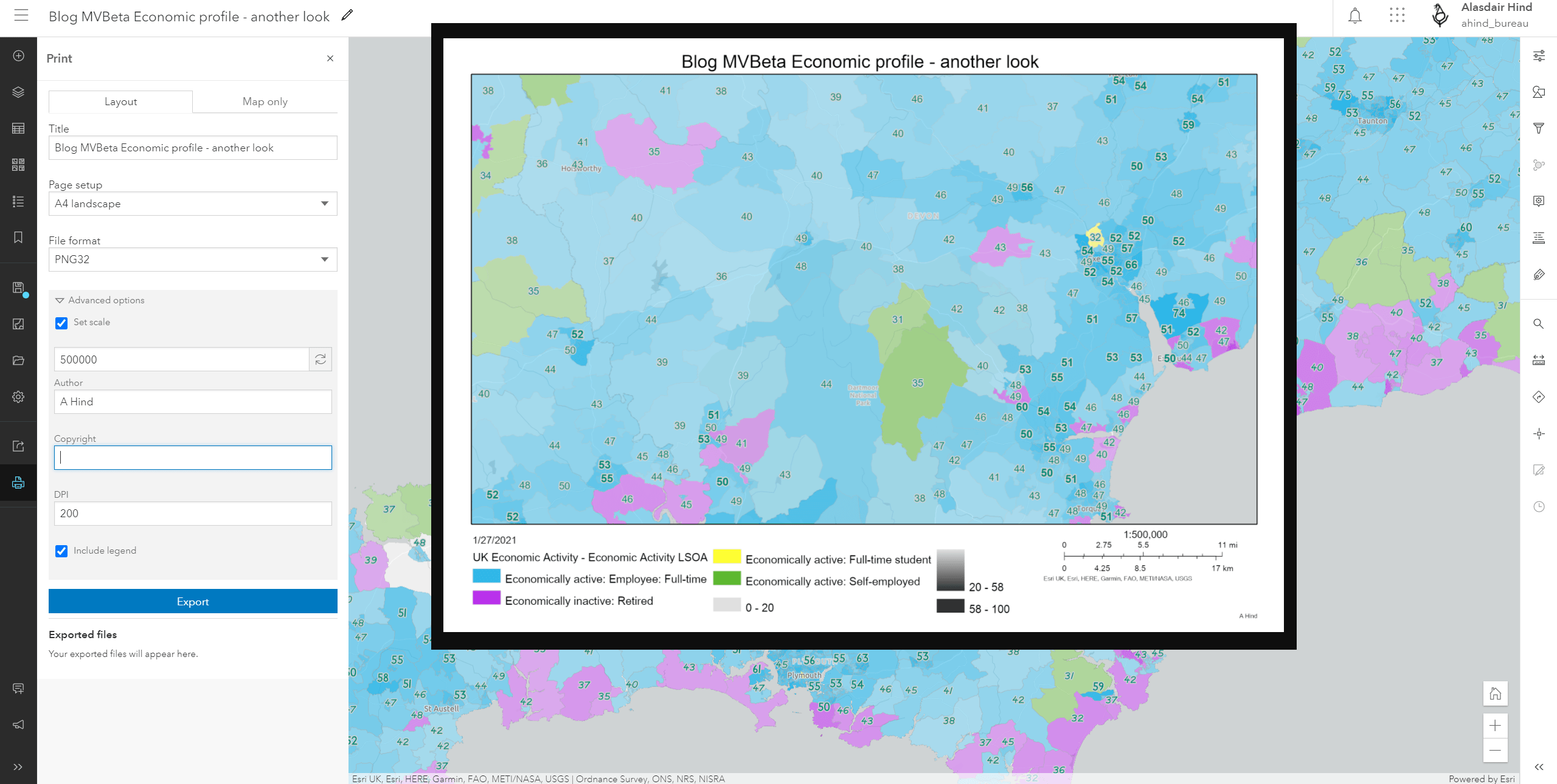 Looking Forward To The New Map Viewer Resource Centre Esri UK AH Jan21 MVBeta Print Layout Plus Result 