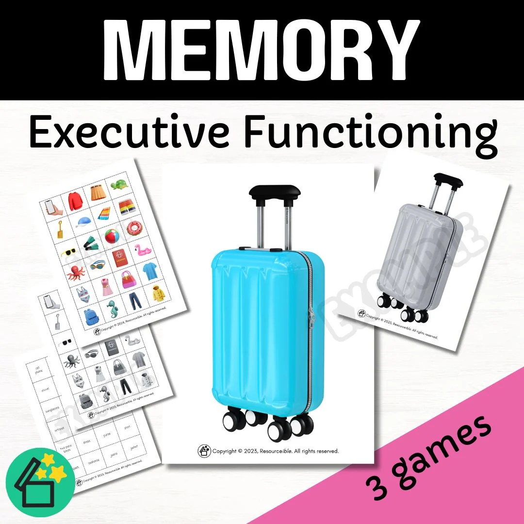 Working Memory Executive Functioning Printable Game Holiday
